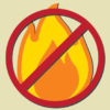 An image of a crossed-out flame