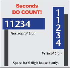 Graphic showing vertical and horizontal address signs